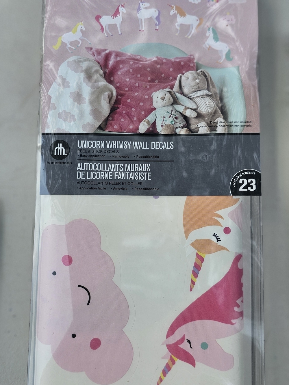 Pink Unicorn Wall Decals 23 Pcs